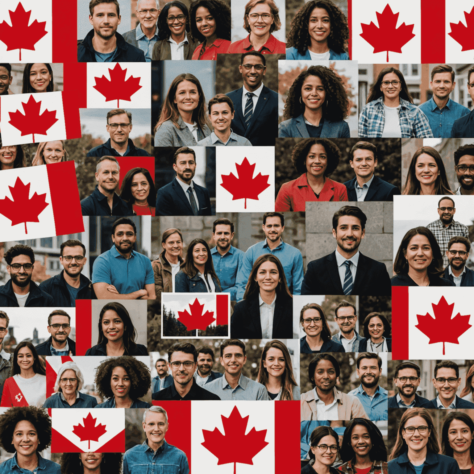 A collage of images representing recent changes in Canadian immigration policies, such as a Canadian flag, a passport, and a group of diverse people.