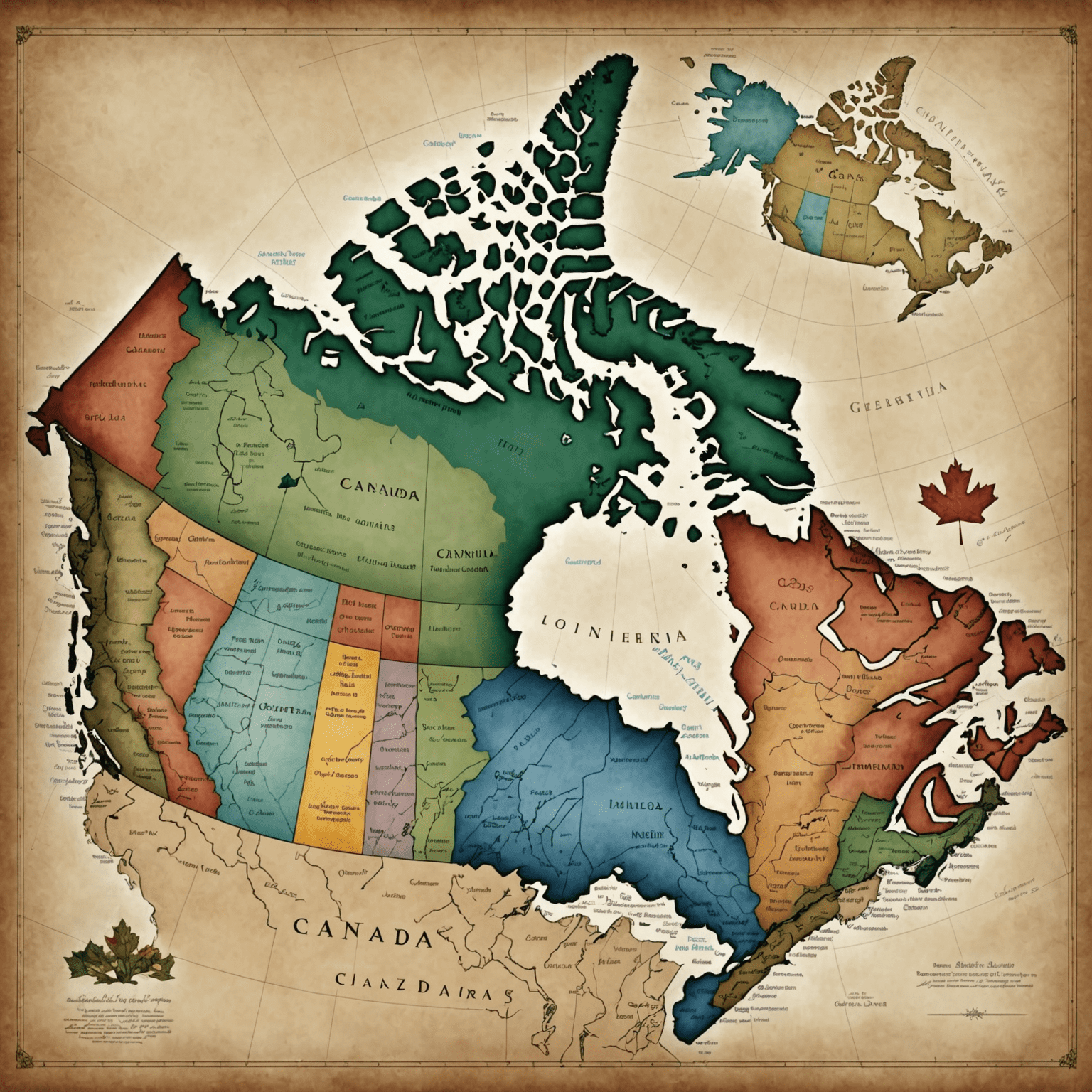 A detailed map of Canada showing all the provinces and their capitals