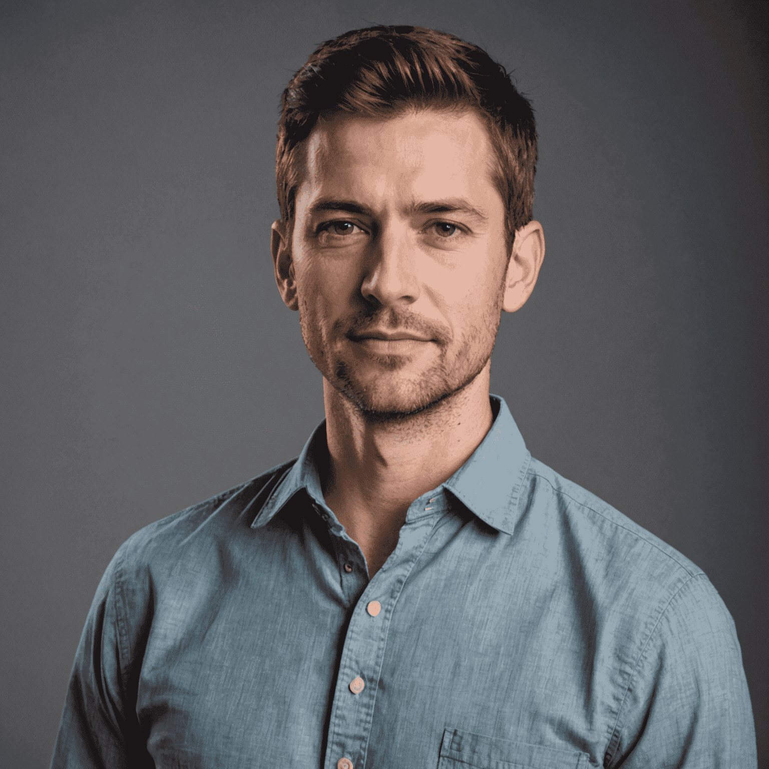 Portrait photo of Author 3, a man in his 30s with short hair and a friendly expression, wearing a casual shirt